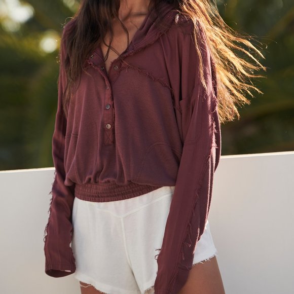 Free People Tops - NWT FP Movement Windy Meadow Hoodie / Maroon